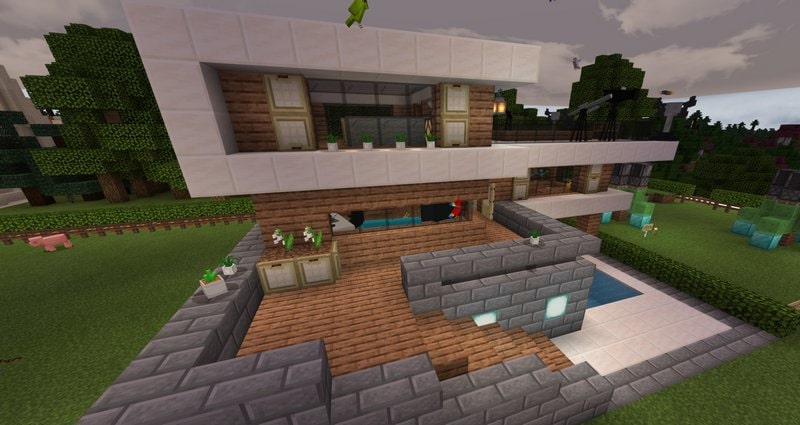🥝 Modern House with security systems map for Minecraft PE - Download ...
